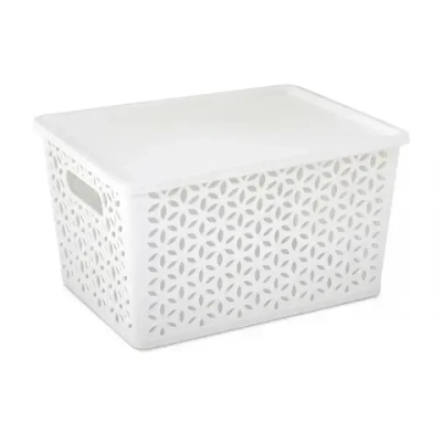 Корзина Мираж 380х210мм (с крышкой)(белый) 18 л (комплект 7 шт)