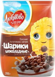 СУХОЙ ЗАВТРАК ЛЮБЯТОВО ШОКОЛАДНЫЕ 200ГР