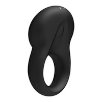 Черное эрекционное виброкольцо 2,5см с возможностью управления через приложение Satisfyer Signet Ring
