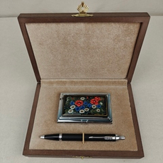 Набор "Полевые цветы" визитница персональная, ручка