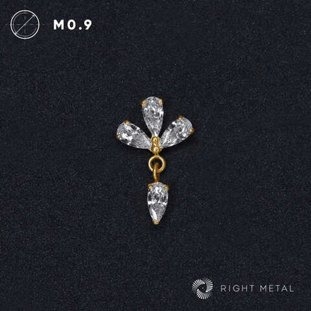 Pendant Pear Crystal PVD Yellow