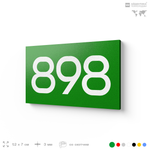 Номер на дверь 898, табличка на дверь для офиса, квартиры, кабинета, аудитории, склада, зеленая 120х70 мм, Айдентика Технолоджи