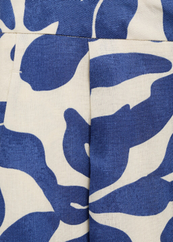 Брюки из смесового льна с принтом