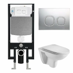 Унитаз с инсталляцией WeltWasser AMBERG 497 + BAARBACH 004 GL-WT + AMBERG RD-MT CR