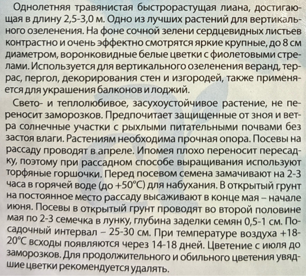 Ипомея Млечный Путь 0,5 г СМЦ-513