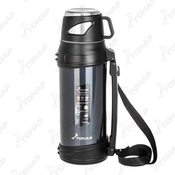 Термос (T-KD-9010-2) 2000ML синий (крышка-кружка, доп.пл.чашка, ручка) TONAR