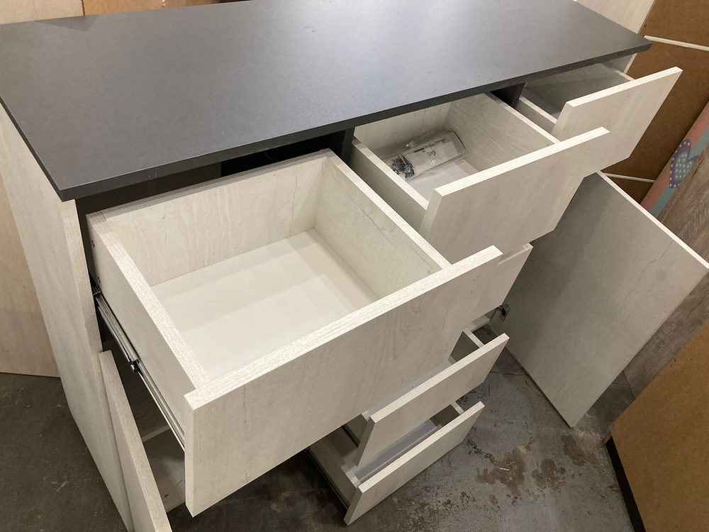 Комод Мрия КМ-15 Бетон пайн светлый/графит