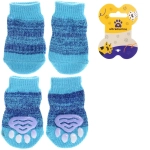 Носочки для животных «LAPUSIK», однотонные, цвет синий, размер l, 3,5см