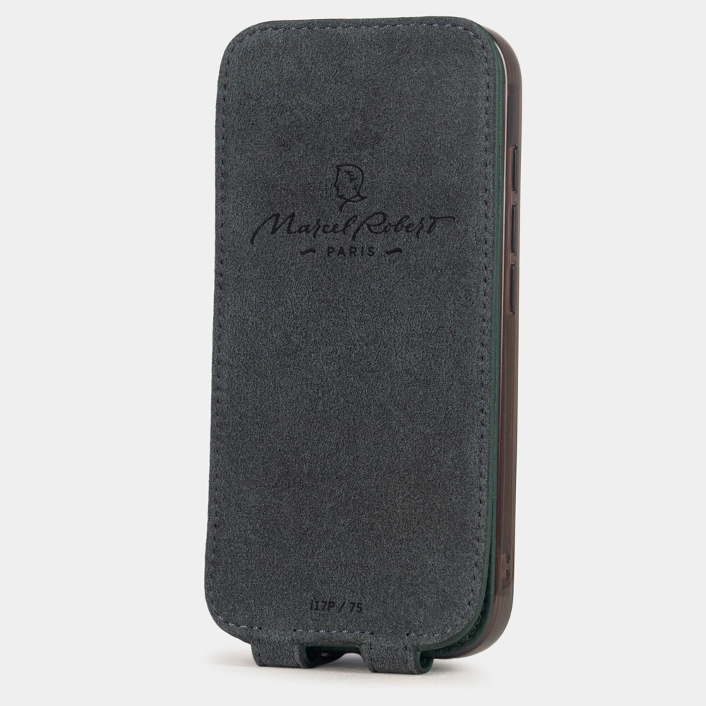 Кожаный чехол для iPhone 17 Pro, теленок темно-зеленого цвета