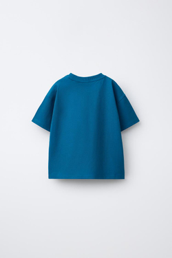 ZARA ФУТБОЛКА С ПРИНТОМ ФРУКТОВ, ЯРКО-СИНИЙ