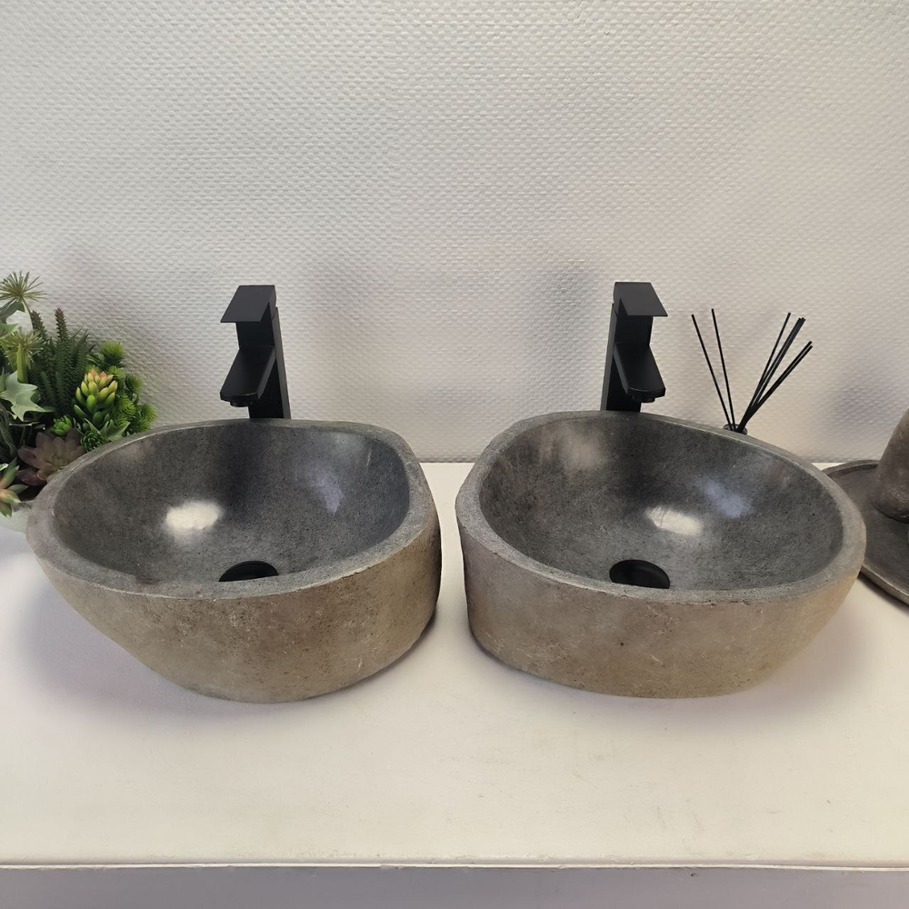 Раковина из речного камня ПАРА! RS-63697 42*34*16 2шт 0126