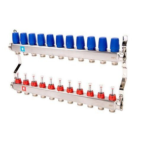 Коллектор из нержавеющей стали в сборе с расходомерами, 3/4"х3/4" (евроконус), MVI