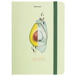 Блокнот с резинкой в клетку 96 л., А5 (145х203 мм), твердая обложка с фольгой, BRAUBERG, "Avocado", 113733