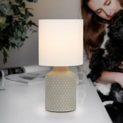 Настольная лампа Rivoli Sabrina 7043-501 1 * Е14 40 Вт керамика серая с абажуром | Rivoli