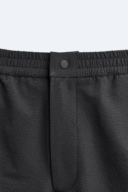 ZARA ДЛИННЫЕ ПЛАВКИ ИЗ РЕЛЬЕФНОЙ ТКАНИ, ЧЕРНЫЙ