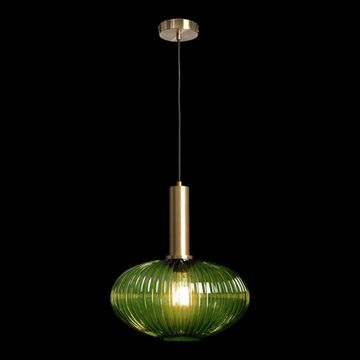 Подвесной светильник 1*Е27 2072-C+BR латунь/зелёный Iris LOFT IT