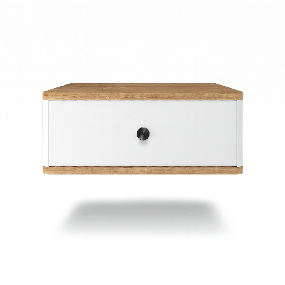 Тумба прикроватная подвесная ROYAL 5300 эко (Дуб Кантри-р.черная)