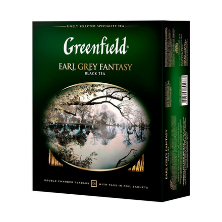 Чай черный с бергамотом в пакетиках Greenfield Earl Grey Fantasy, 100 пак