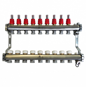 Коллекторная группа для теплого пола Gekon GK 72109 - 9 выходов