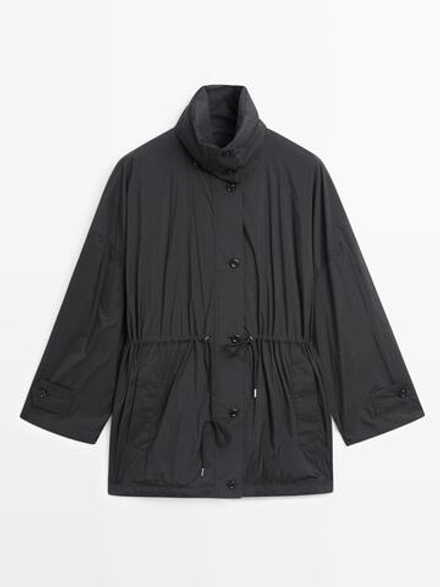 Massimo Dutti Парка из высокотехнологичной ткани, темно-синий