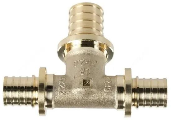 Тройник Рехау MX 16-25-16 с увеличенным боковым проходом латунь (11081021001)