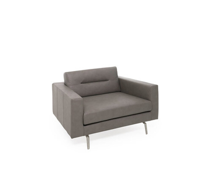 TENO кресло, кожа ТЕМНО-БЕЖЕВЫЙ/ПОЛИР