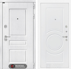 Входная металлическая дверь VERSAL (Версаль) Альберо браш серебро / 23 Белый софт