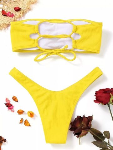 Купальник бандо AMELIA  YELLOW