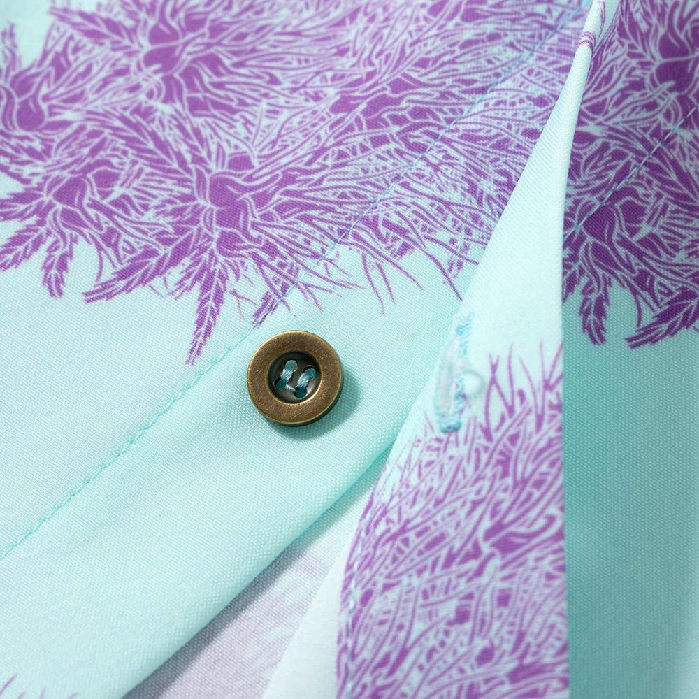 Рубашка YMKASHIX California Flower Голубая