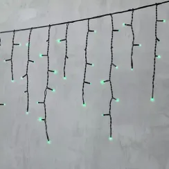 Светодиодная бахрома 3,1*0,5 м., 150 зеленых LED ламп, черный провод ПВХ, LTC (PIL150-11-2G)