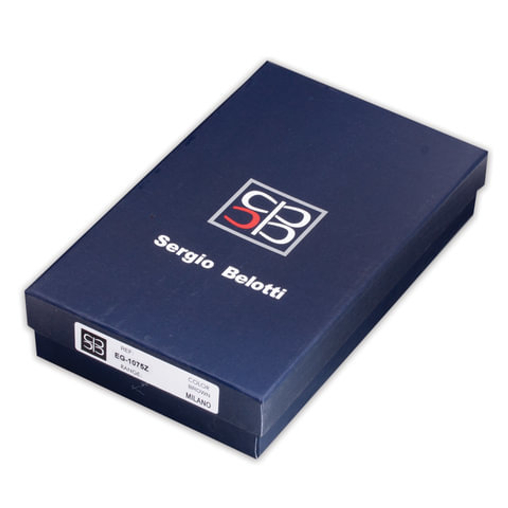 Портмоне женское SERGIO BELOTTI, 175х90х15 мм, натуральная кожа, застежка-кнопка, коричневое, Италия, 1075