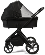 Детская коляска Peppy Monaco 3 в 1 с автокреслом Rise Milk Black (черный), рама черная матовая