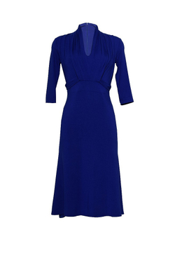 Платье c рукавами и вырезом на груди 25-14SS