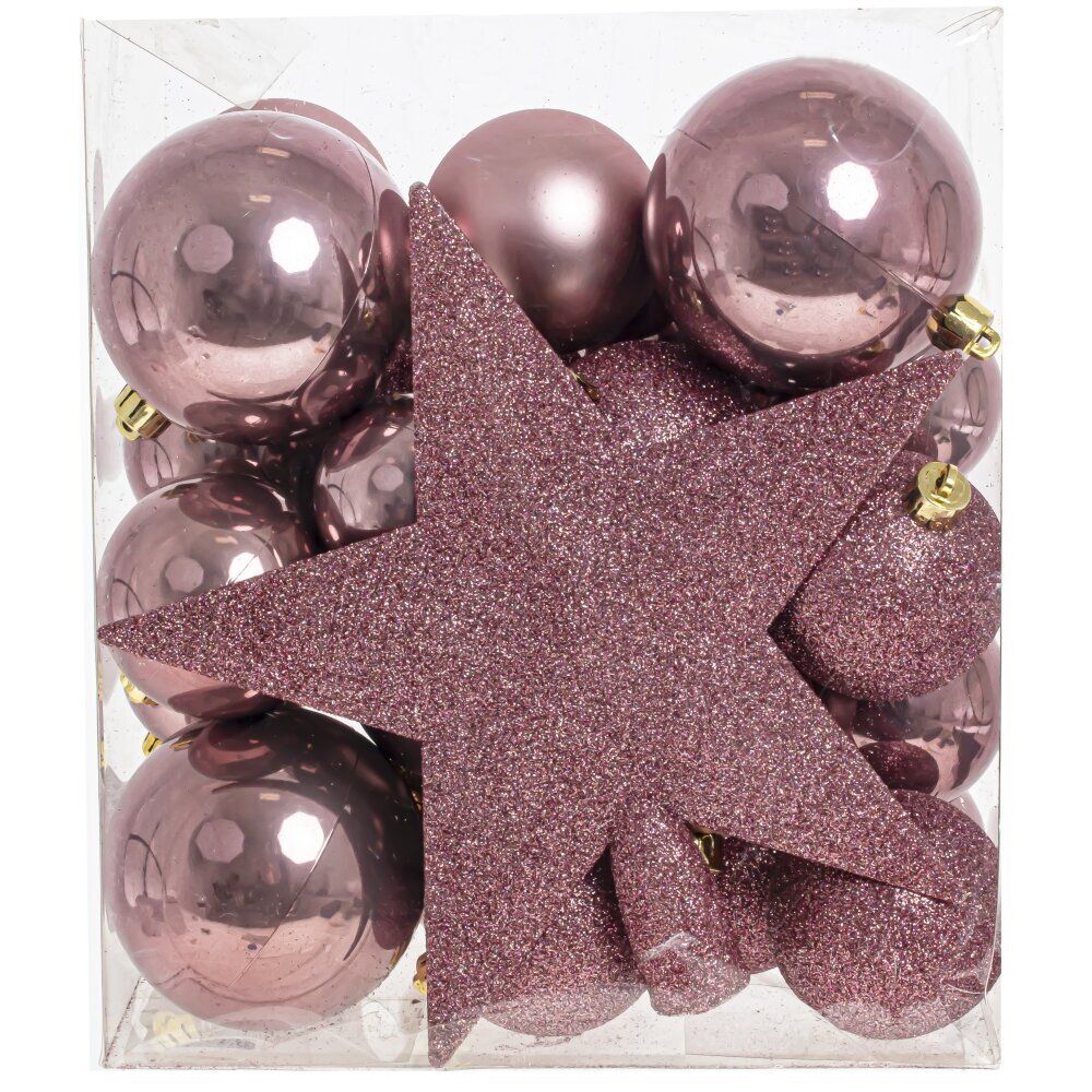 GAEM Набор из 30шт Украшение новогоднее "Шары и звезда", D5/6/8/20 см, L21 W13 H25 см