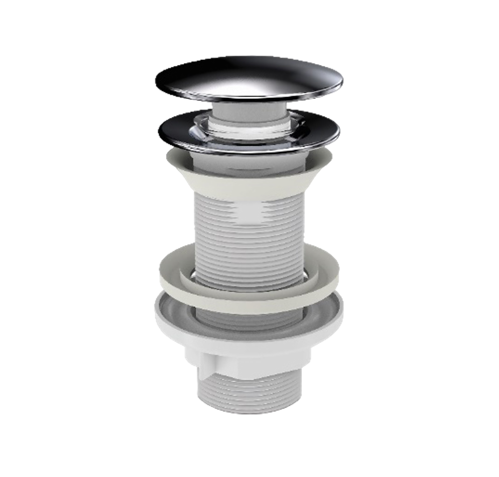 Комплект Донный клапан EWRIKA 8500385200 сталь + Сифон Wirquin Минор 30718050 бутылочный, белый