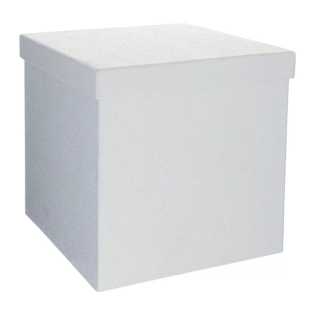 Большая коробка сюрприз для шаров белая (60х80) с надписью и бантом (оформленная)  Изображение2