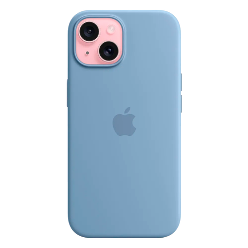 Силиконовый чехол с поддержкой MagSafe Apple Silicone Case для iPhone 15, Winter Blue (Зимняя синева)