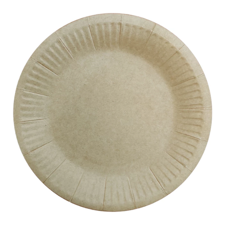 Тарелка бумажная d=230мм Snack Plate, крафт/белая ламинированная (100 шт.)