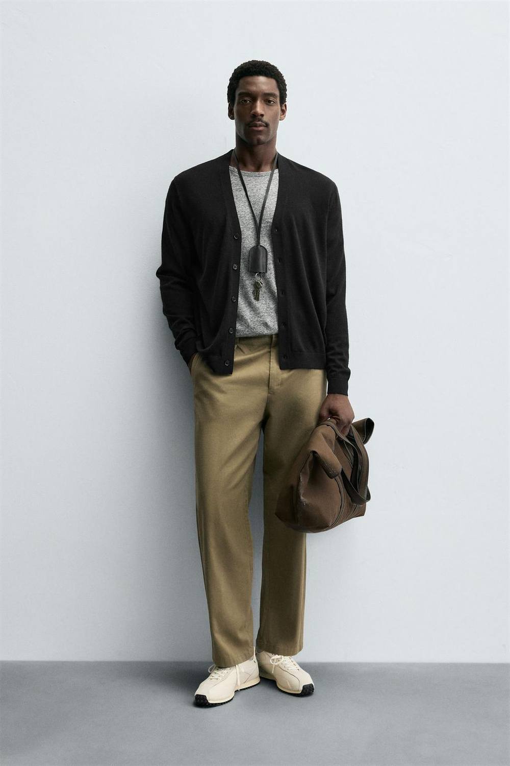 ZARA КАРДИГАН ИЗ 100% ШЕРСТИ, ЧЕРНЫЙ