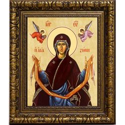 Пояс Святой Богородицы. Икона на холсте.