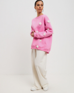 Свитшот oversize с вышивкой цветами