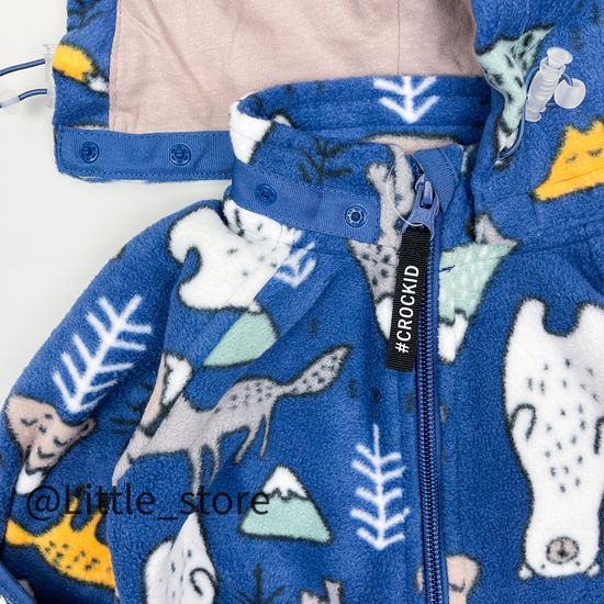 Комбинезон флисовый "Звери в лесу" Ультрамарин