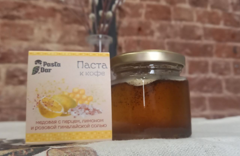 Паста к кофе медовая с перцем, лимоном и розовой гималайской солью