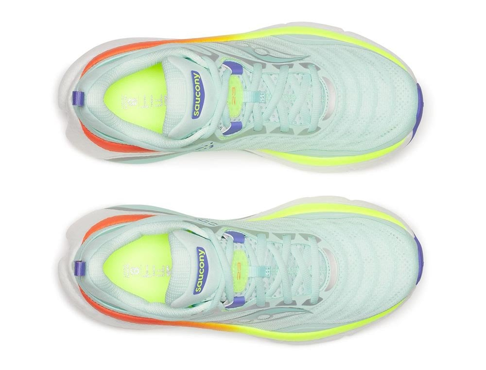 Кроссовки для бега женские Saucony Omni 23 ST W Зелёно-оранжевые