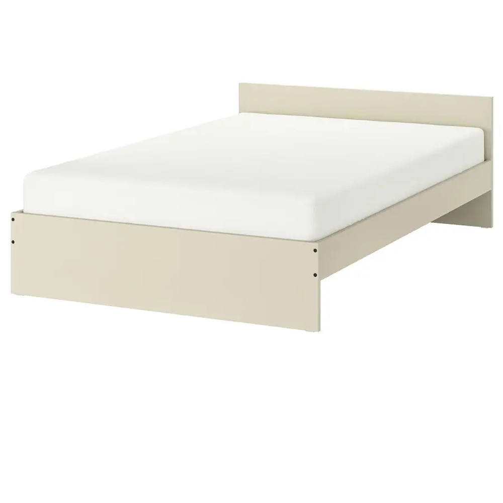Двуспальная кровать - IKEA GURSKEN/LURÖY/LUROY, 200х140 см, бежевый, ГУРСКЕН/ЛУРОЙ ИКЕА