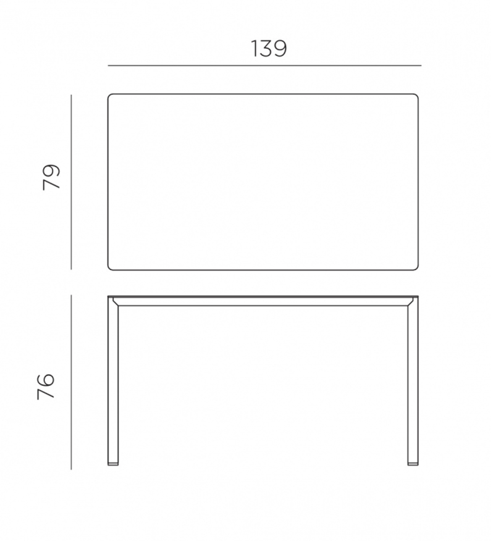 Стол обеденный ламинированный Nardi Piave 140х80, антрацит