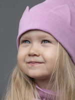 Комплект Шапка трикотажная+снуд (Лиловый) с ушками КИС*