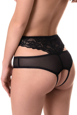 Высокие эротические трусики с ажурными вырезами Charlotte (Размер: 42-44) (Цвет: черный)