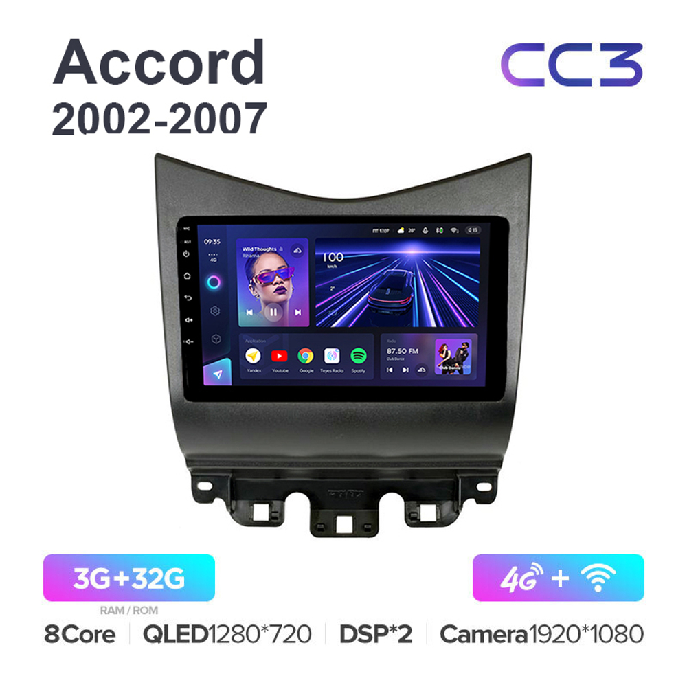 Teyes CC3 9"для Honda Accord 2002-2007