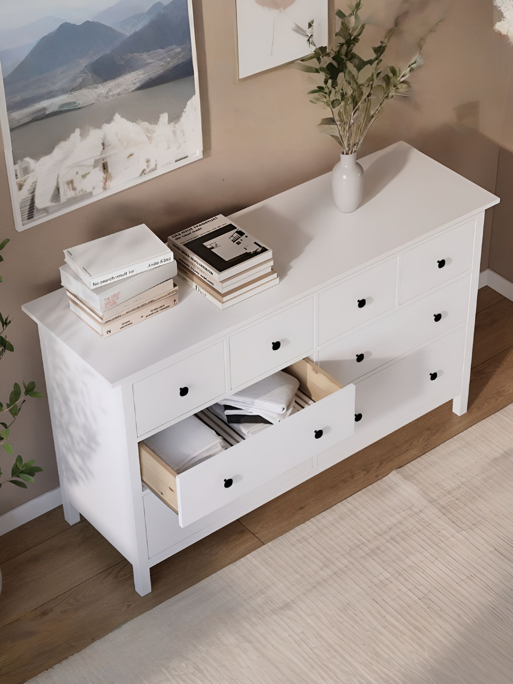 IKEA Комод HEMNES 2 ящика, 54*66*38, белый, КЫМОР (ХЕМНЕС ИКЕА)